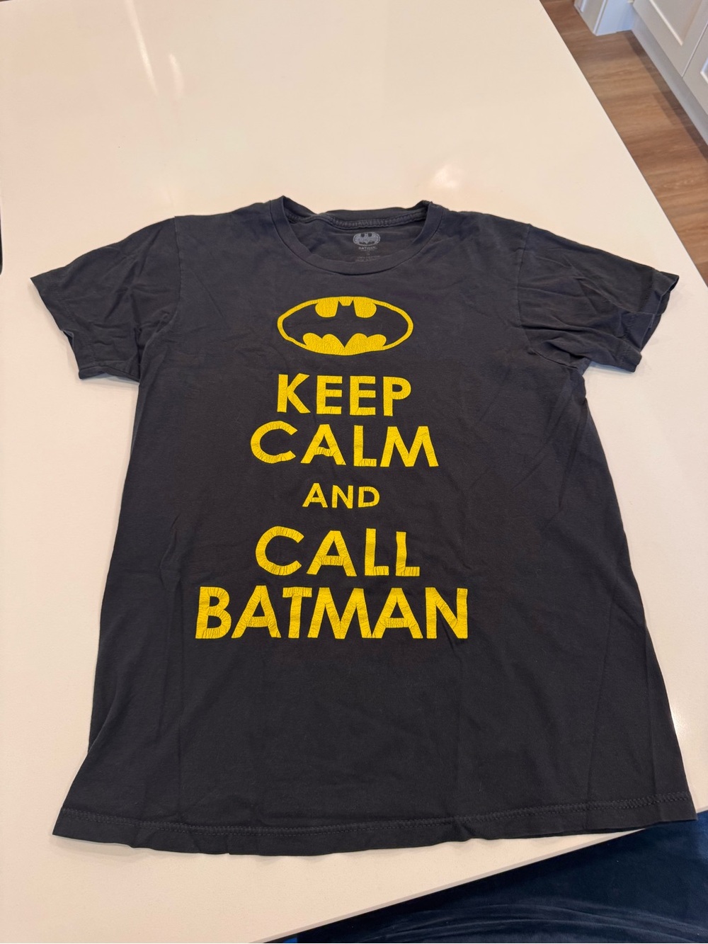 Batman Black Short Sleeve Tee with Yellow Logo